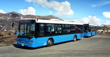 Busselskab i Sisimiut fr Grnlands frste Scania-busser