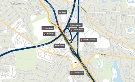 Trafikalt knudepunkt i Gentofte ved Kongens Lyngby bliver plads til vejarbejder