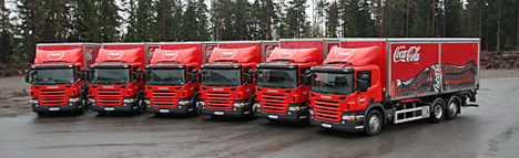 Scania-leverer Coca-Cola biler