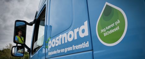 Postkoncerns lastbiler tanker fossilfri biodiesel