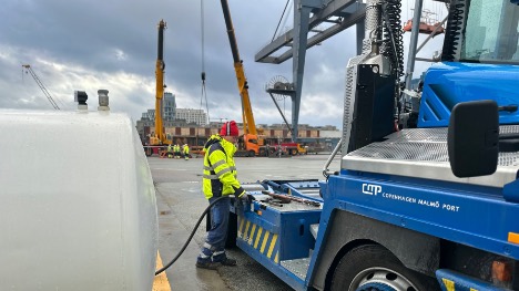 Containerhåndteringen i Københavns containerterminal kører fossilfri