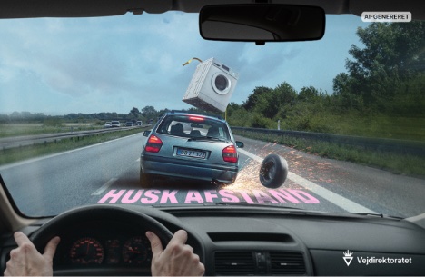 Bilister holder alt for kort afstand p motorvejen