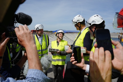 Tre transportministre besøgte Femern Bælt-tunnelens byggepladser