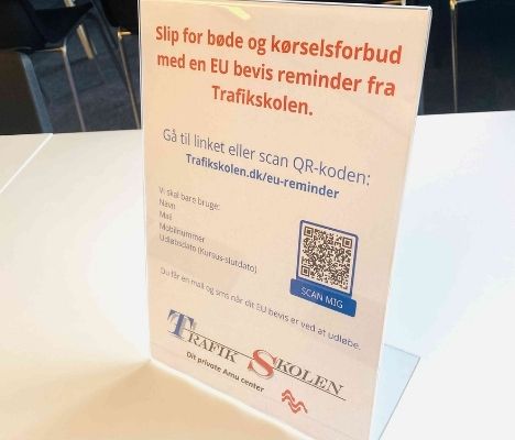 Trafikskole minder om udløb inden udløb